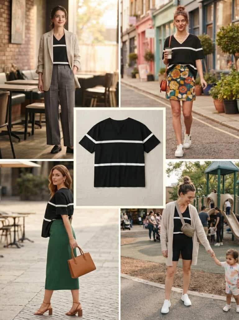 1 Oversized Tee, 10 Breastfeeding-Friendly Looks That Feel Put Together: the outfits in this post, nursing-friendly and postpartum-friendly.