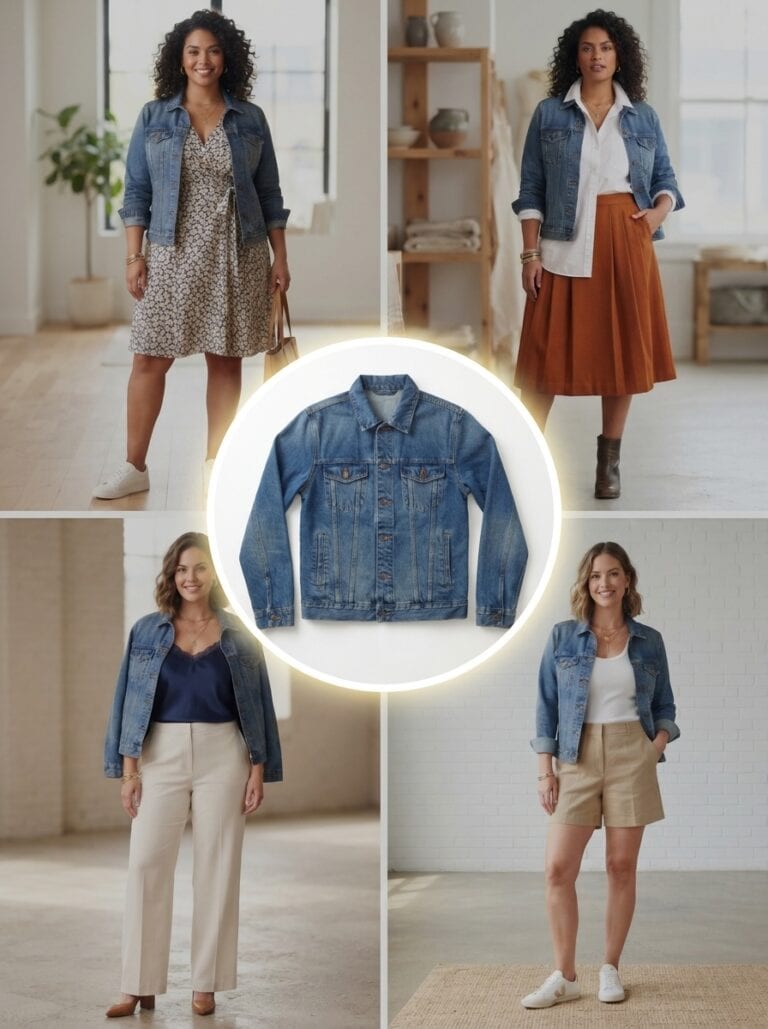 1 Denim Jacket, 7 Nursing-Friendly Outfits: the outfits in this post, nursing-friendly and postpartum-friendly.