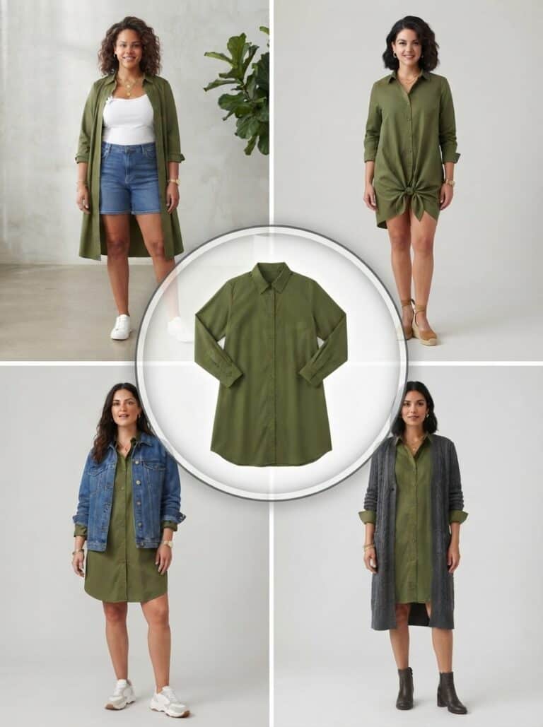 1 Shirt Dress, 10 Easy Breastfeeding Outfits for Getting Out the Door Faster: the outfits in this post, nursing-friendly and postpartum-friendly.