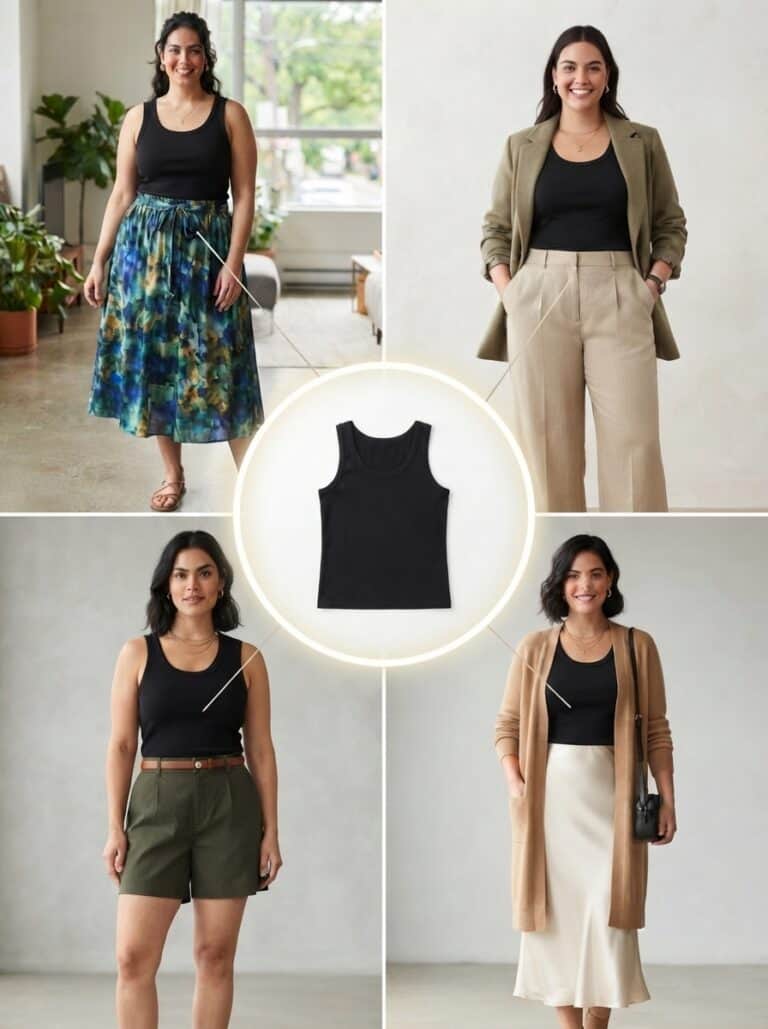 1 Basic Black Tank, 10 Nursing-Friendly Summer Outfits That Just Work: the outfits in this post, nursing-friendly and postpartum-friendly.