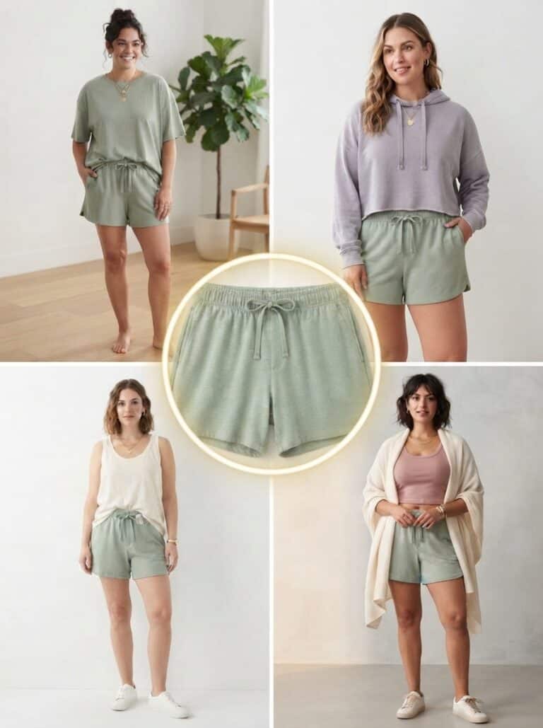 1 Pair of Soft Shorts, 10 Stay-At-Home Summer Outfits That Feel Good: the outfits in this post, nursing-friendly and postpartum-friendly.