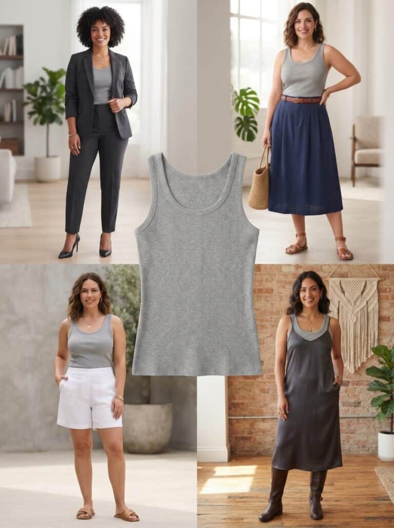 1 Ribbed Tank, 10 Nursing-Friendly Outfits: the outfits in this post, nursing-friendly and postpartum-friendly.