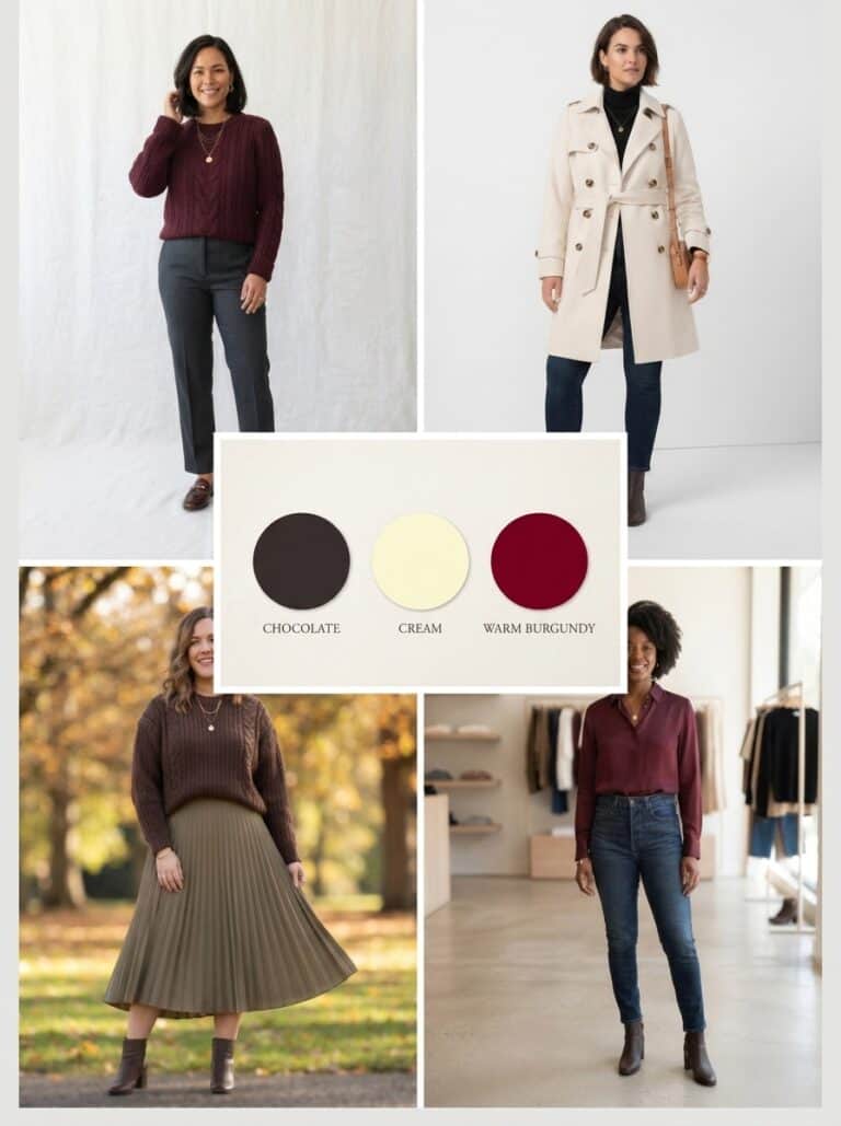Winter Warmth: 3 Cozy Colors, 9 Postpartum Outfit Combinations