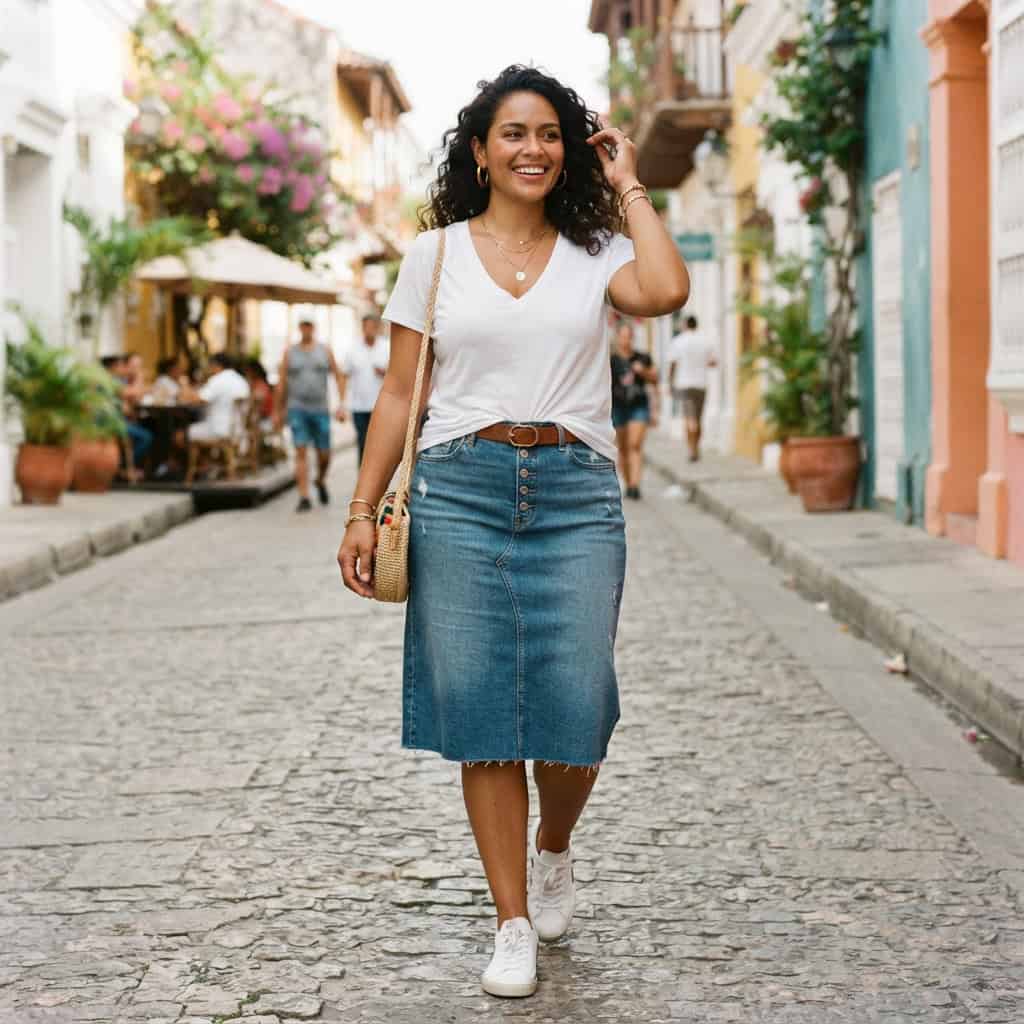 classic white tee nursing outfits