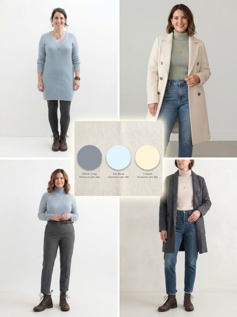 Snow-Day Colors: 3 Cool Tones, 9 Cozy Postpartum Outfit Ideas