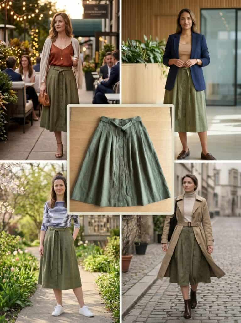 1 Midi Skirt, 9 Spring Nursing-Friendly Outfits