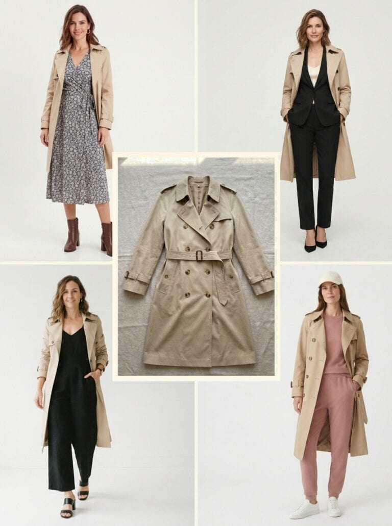 1 Trench Coat, 10 Spring Nursing-Friendly Outfits