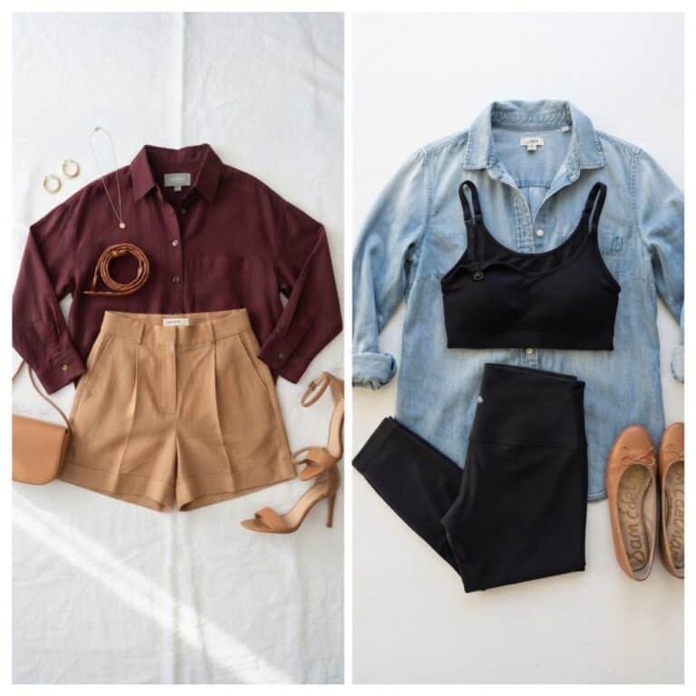 10 Casual-Chic Looks with Nursing-Friendly Button-Up Shirts: the outfits in this post, nursing-friendly and postpartum-friendly.
