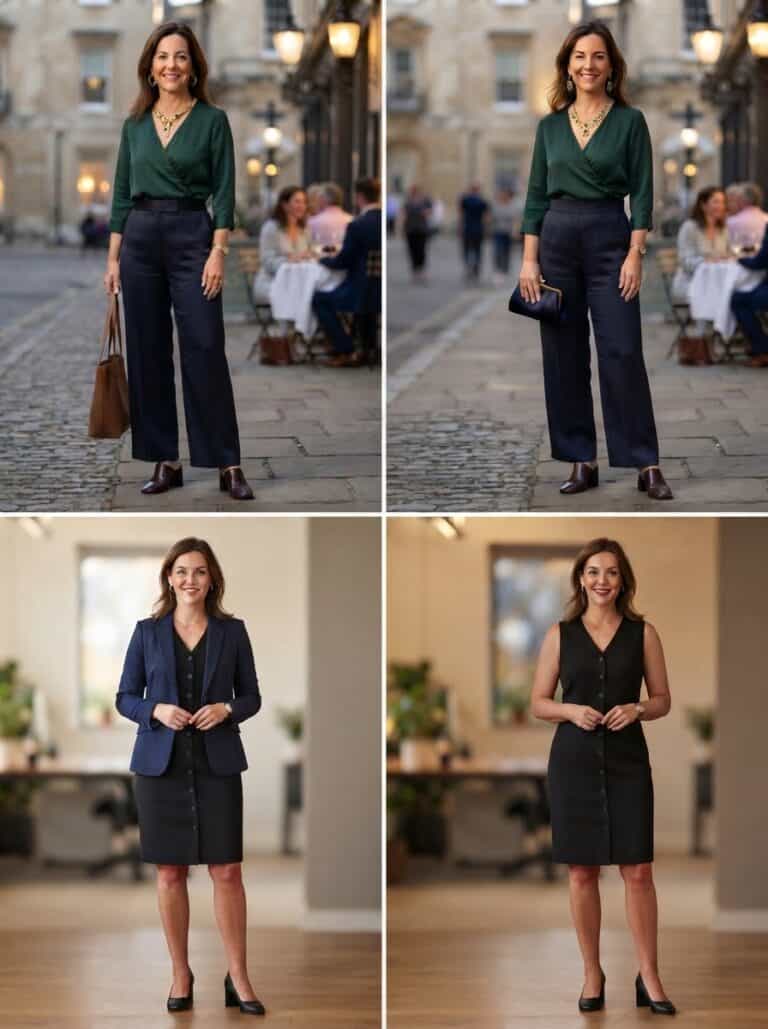 8 Office-to-Evening Outfits for Working Nursing Moms: the outfits in this post, nursing-friendly and postpartum-friendly.