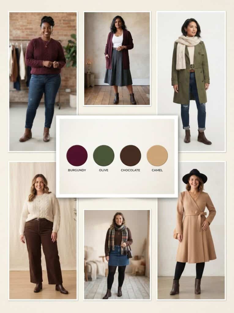 Deep Fall: 4 Rich Colors, 12 Postpartum Outfits That Feel Like a Sweater: the outfits in this post, nursing-friendly and postpartum-friendly.