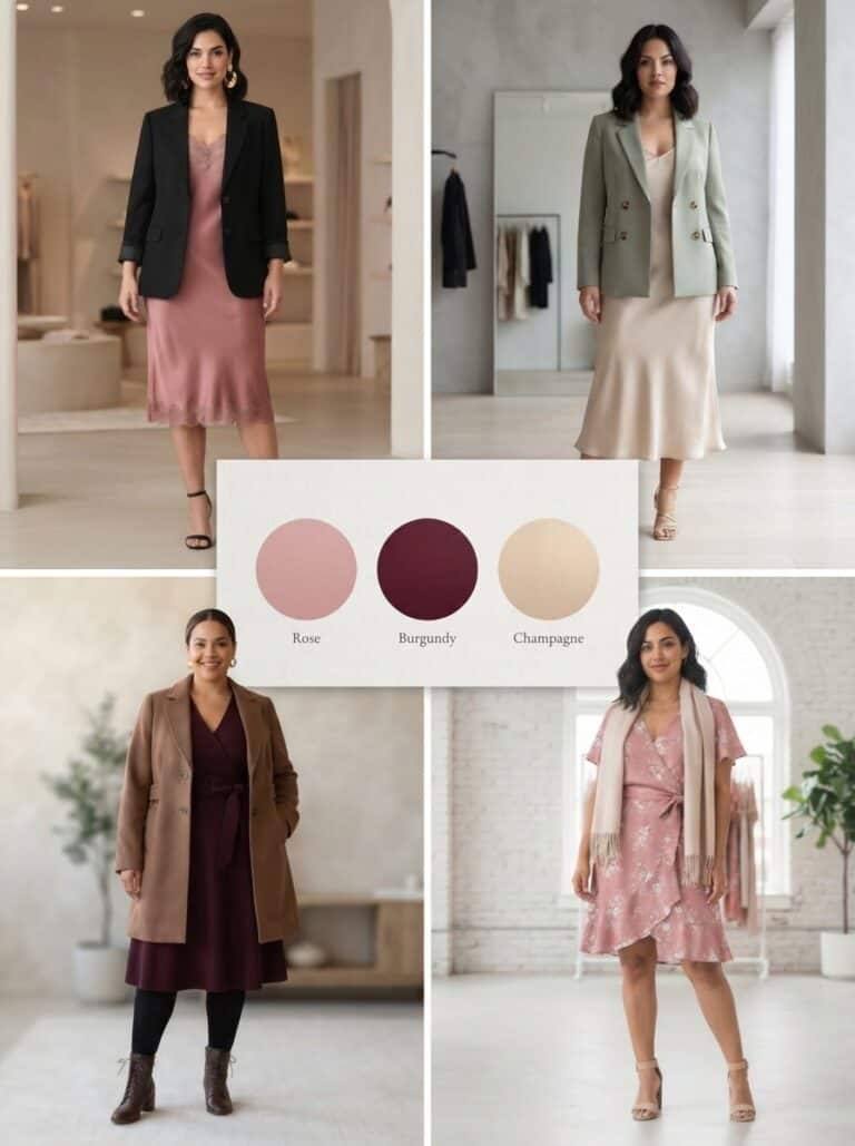 Anniversary Dinner Palette: 3 Romantic Colors, 9 Postpartum Date-Night Outfits: the outfits in this post, nursing-friendly and postpartum-friendly.