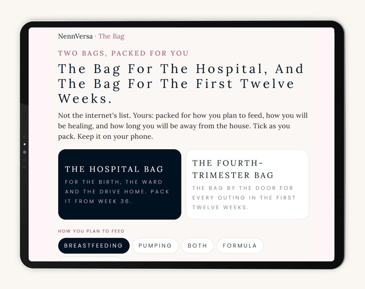 The Bag on screen