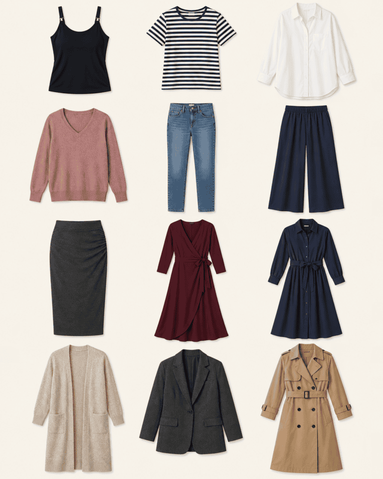 The Postpartum Capsule Wardrobe: 12 Versatile Layers That Make 30 Outfits
