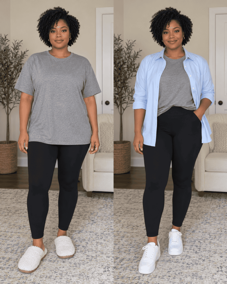 The “Leggings and Baggy Tee” Rut: 5 Tiny Tweaks to Feel Like a Person Again Today