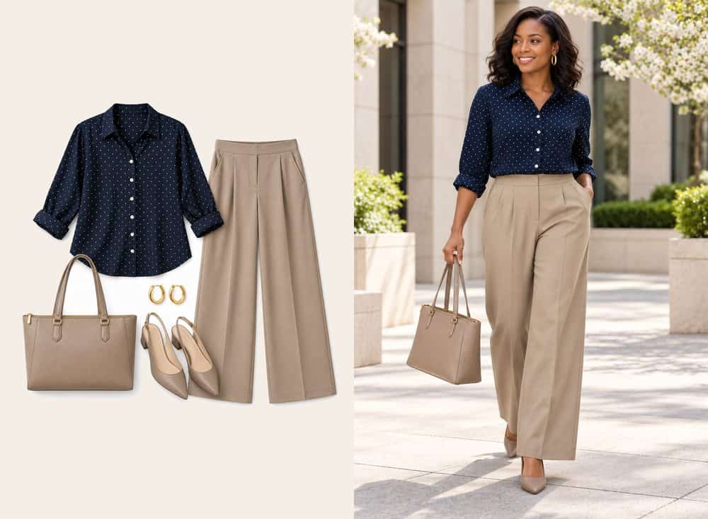 Ivory and navy, the first Monday