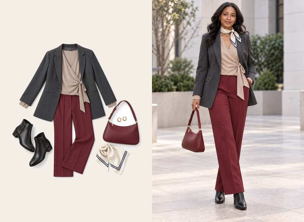 Henley, pencil skirt, scarf for the cold