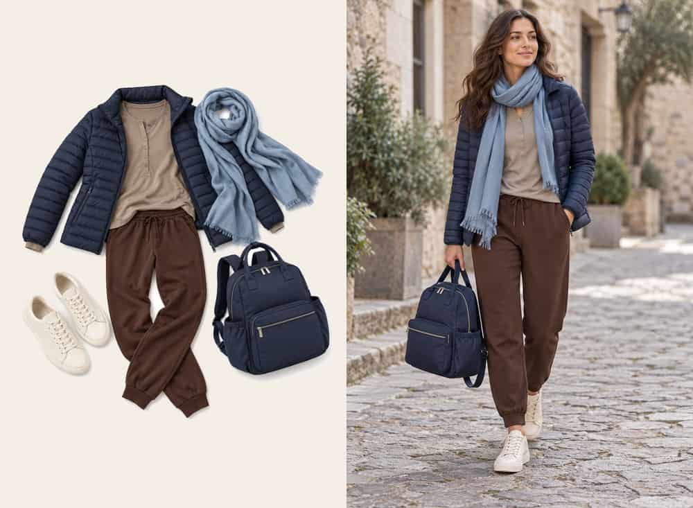 Puffer and henley for nursery drop-off