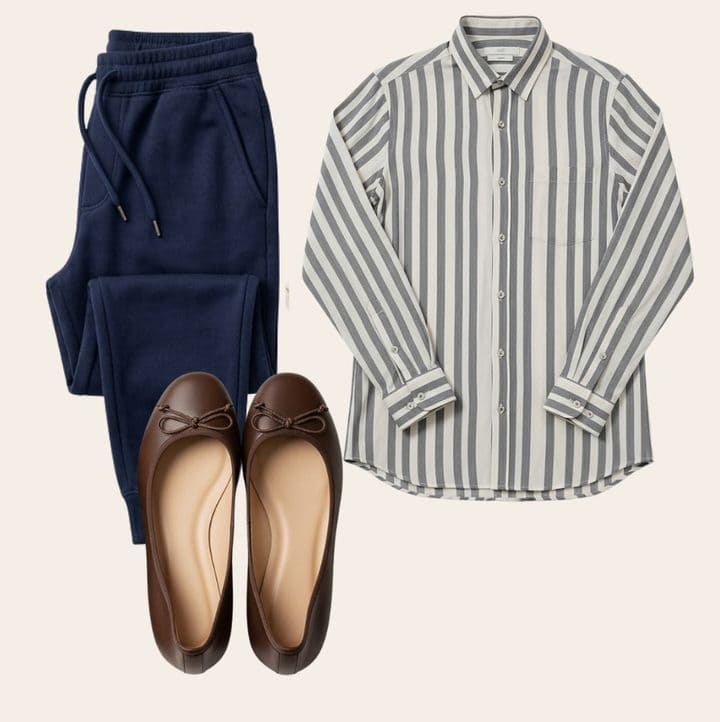 Stripe and navy joggers